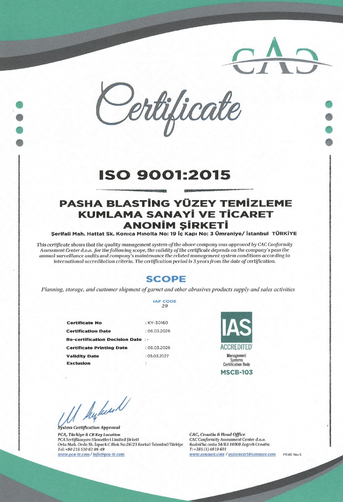 ISO 9001:2015 Quality Management System