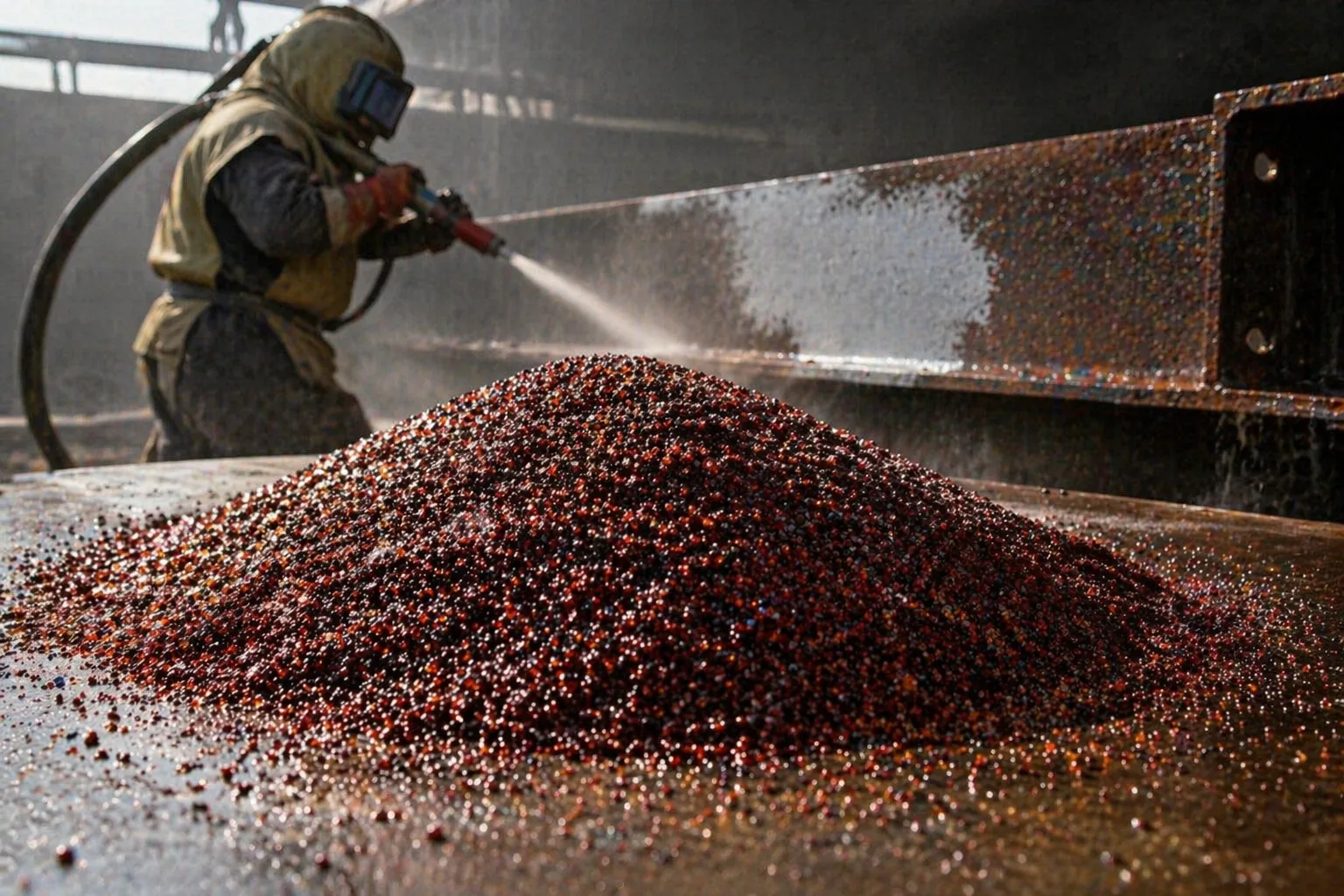 Garnet aşındırıcının işlenmesi ve kumlamada kullanımı